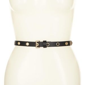 ALLSAINTS 18mm Metal Eyelet Belt In Black Fits Large and XL NWT
